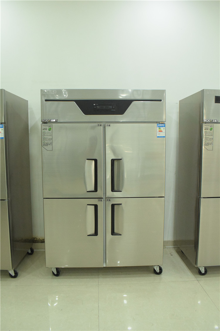 立式六门全白钢冰柜 厨房食堂冷藏保鲜四六门冰柜
