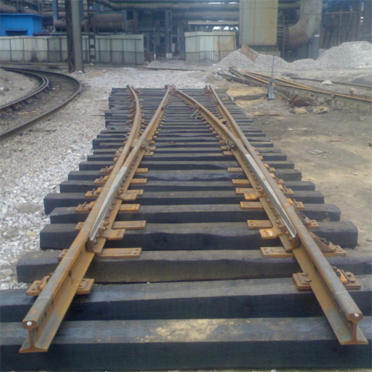铁路轨道道岔 钢轨双开道岔库存充足 渡线道岔厂家