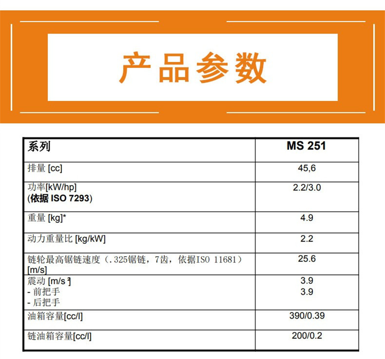 德国进口斯蒂尔stihl油锯ms251大马力18寸省油易启动