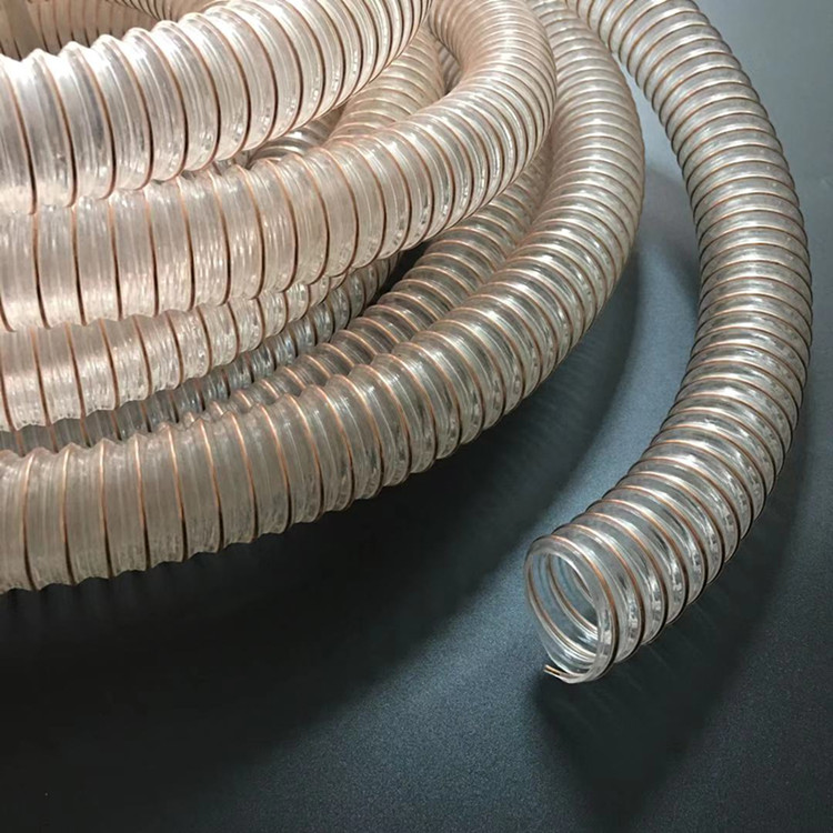 pu弹簧防震波纹管 钻孔机吸尘管 新风系统排风管 pu钢丝耐磨管
