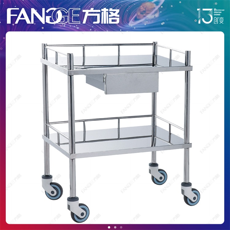 方格出售不锈钢治疗车 护士手推车