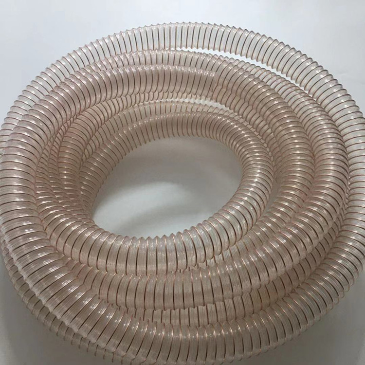 供应pu工业除尘风管抽吸粉尘钢丝管家具车间集尘管pu钢丝管