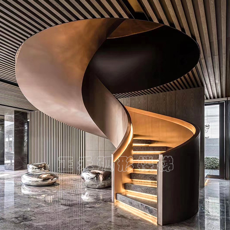 圆楼梯圆形旋转楼梯弧形楼梯楼梯厂家真实