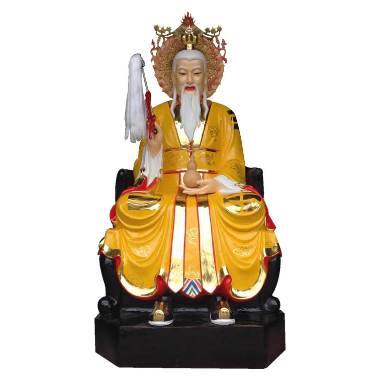 灵宝天尊神像树脂彩绘三清祖师爷太上老君佛像元始天尊造像