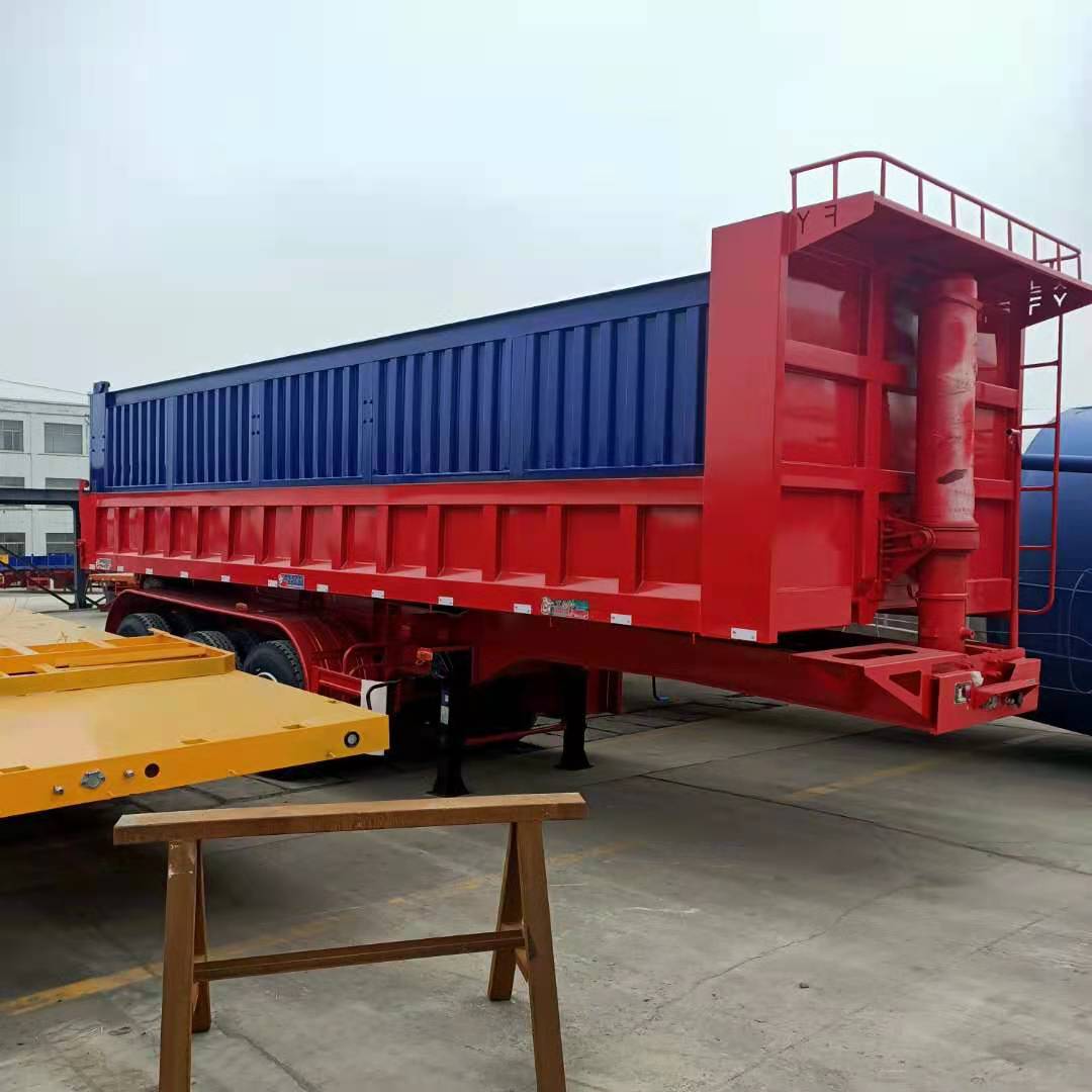 轻量化半挂车 华岳后翻自卸半挂车 一体后翻半挂车供应价格