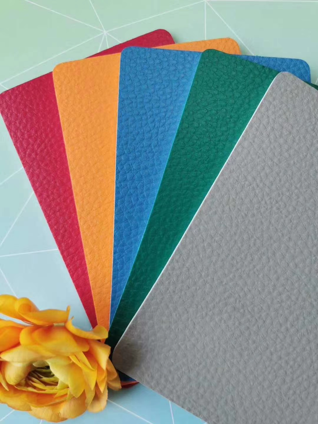 厂房地胶健身房塑料地板商业过道pvc地板荔枝纹3.5红色乒乓球地胶