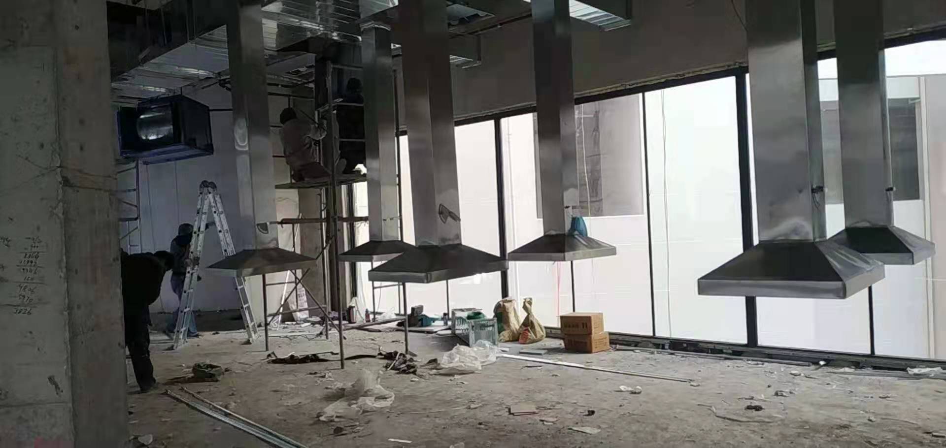 韩国自助烤肉烤肉店排烟管安装承接餐饮厨房排烟