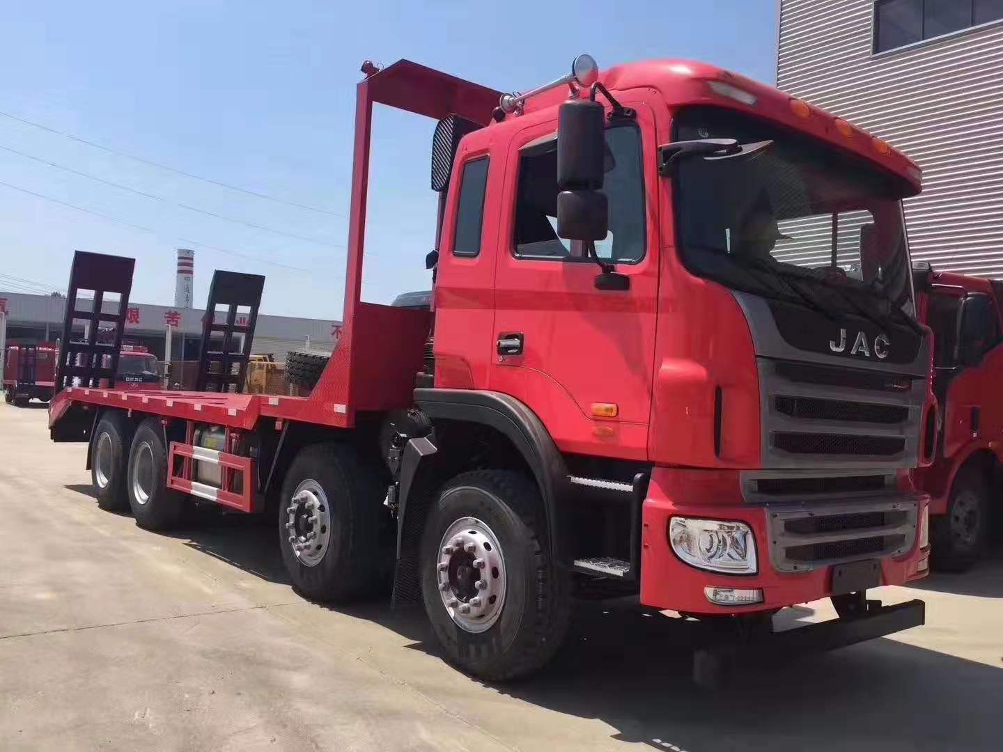 台湾 大运重卡前四后八平板车 工地专用平板运输车