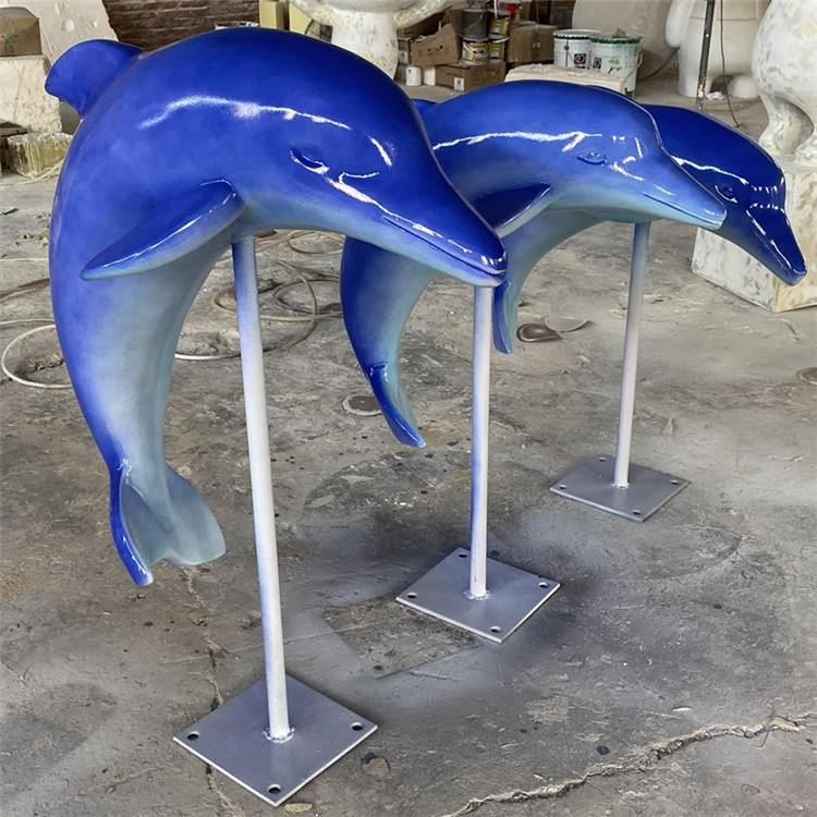 海洋生物主题雕塑 茂名玻璃钢鲸鱼雕塑 佰汇雕塑