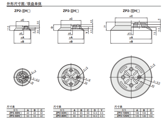 描述SMC吸着痕迹对策吸盘ZP2-40HCL