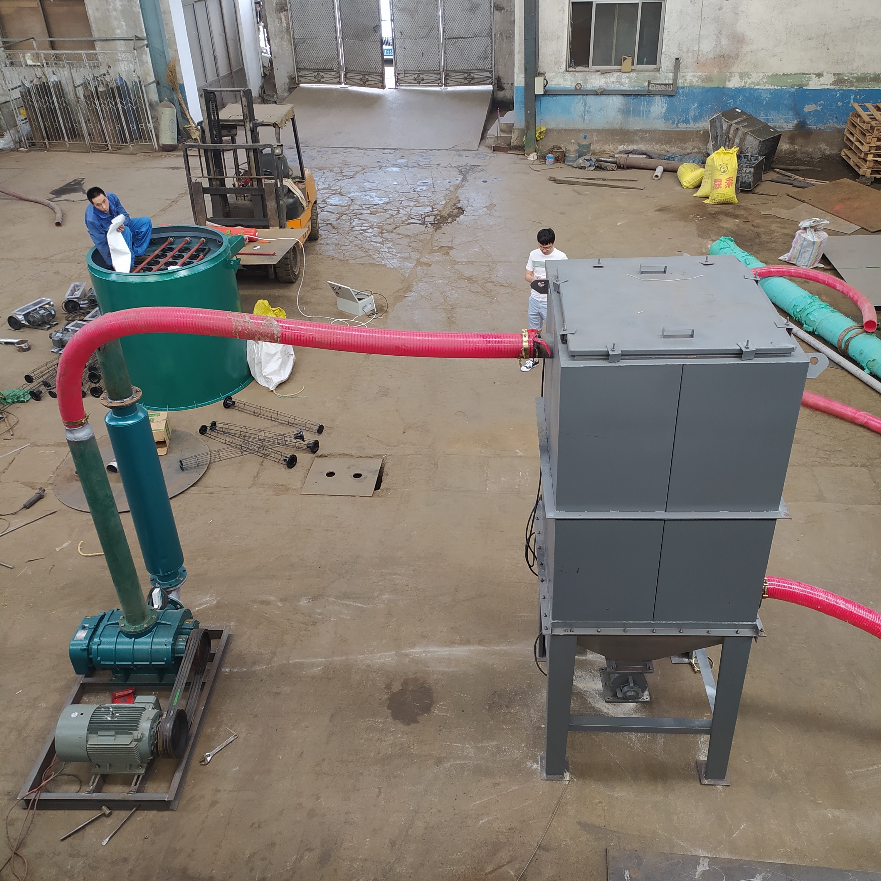 海绵砂负压吸灰机xwzf50米长石灰粉无尘气力输送机