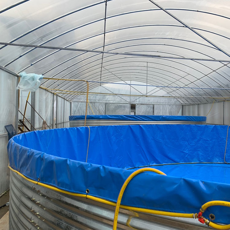 帆布鱼池用帆布做养鱼水池的好处圆形高密度镀锌板养殖池