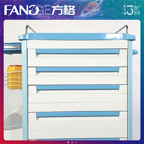 生产医用药品车_手推带48格药盒抽屉发药车