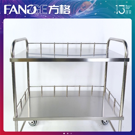 无抽屉不锈钢器械推车 山东批发双层器械车