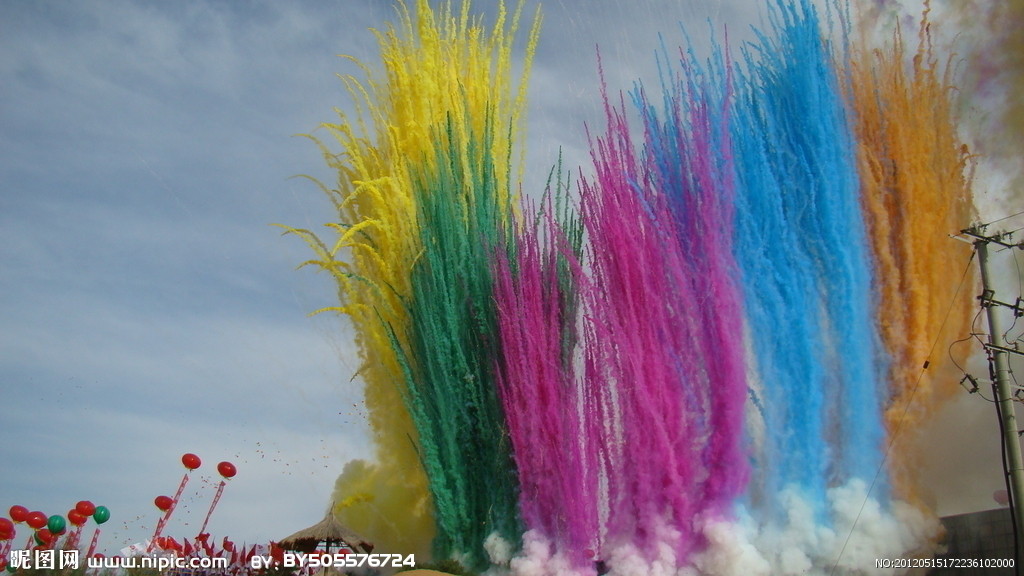 天津河东彩色烟彩色烟雾日景礼花冷烟火施放团队