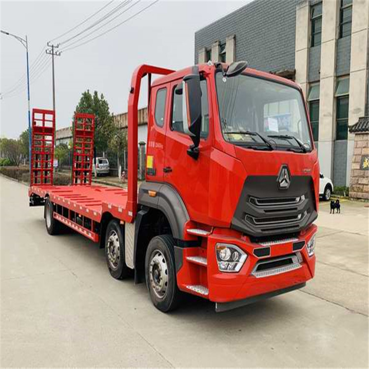 重汽豪瀚小三轴平板车-工程机械运输车-平板运输车厂家