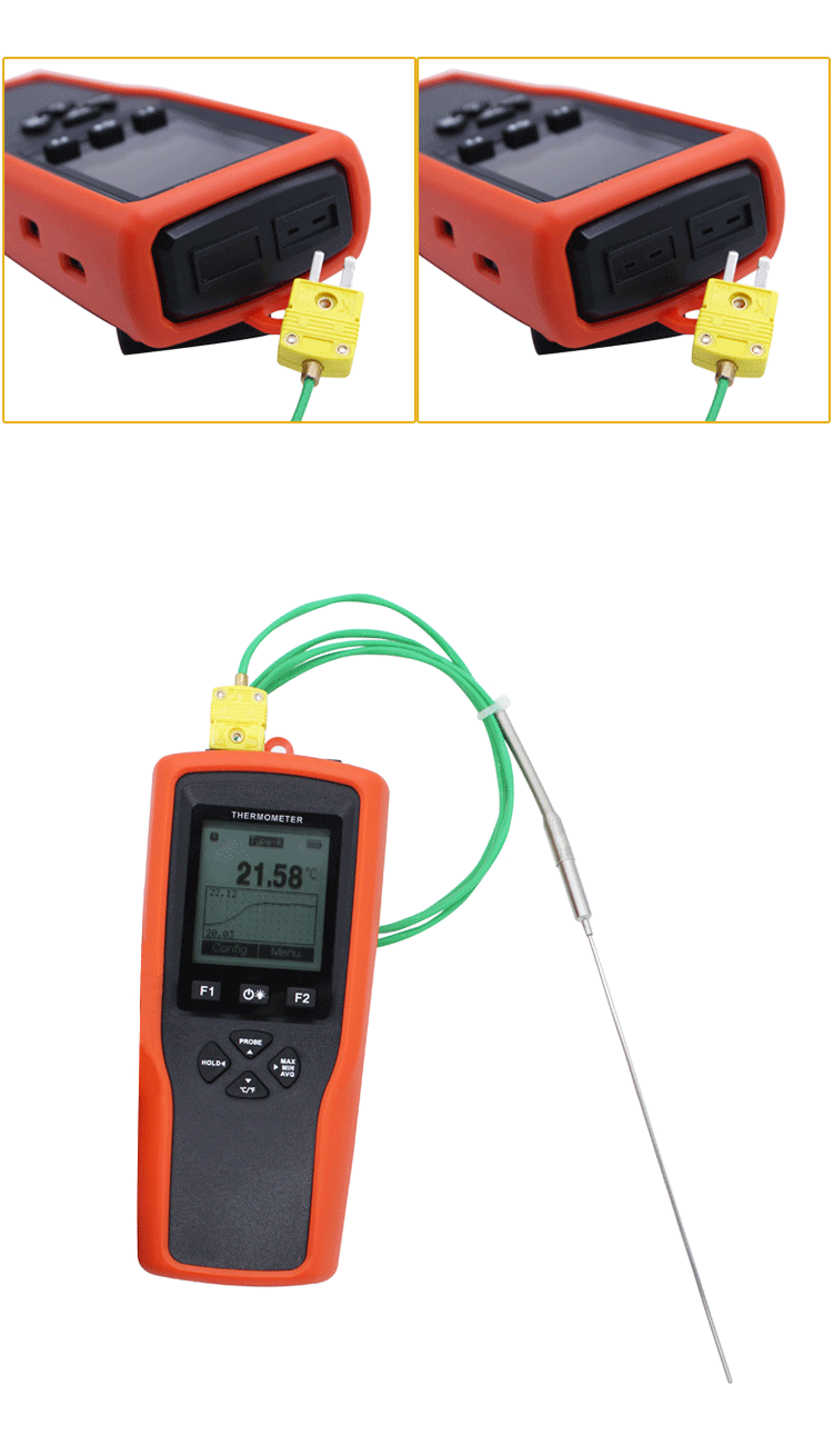 高精度便攜式熱電偶測溫儀k型熱電偶溫度計手持接觸式數字測溫表t