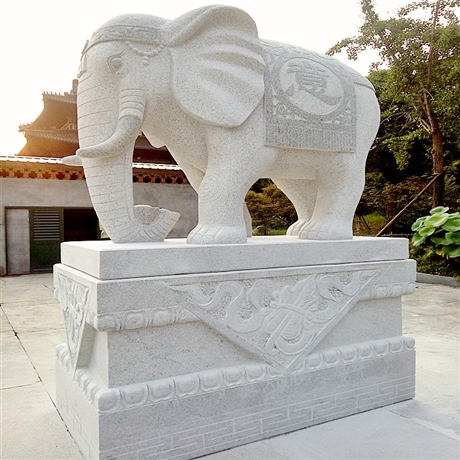 浙江石雕大象厂家 免费安装 大理石大象石雕动物雕塑