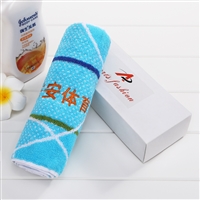 纯棉色织运动毛巾健身房擦汗巾体育赛事纪念礼品毛巾LOGO定制绣花