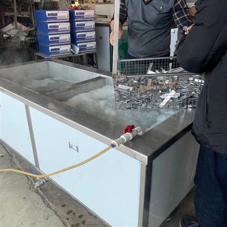 先泰单槽式铝型材清洗机 双槽散热片超声波清洗机