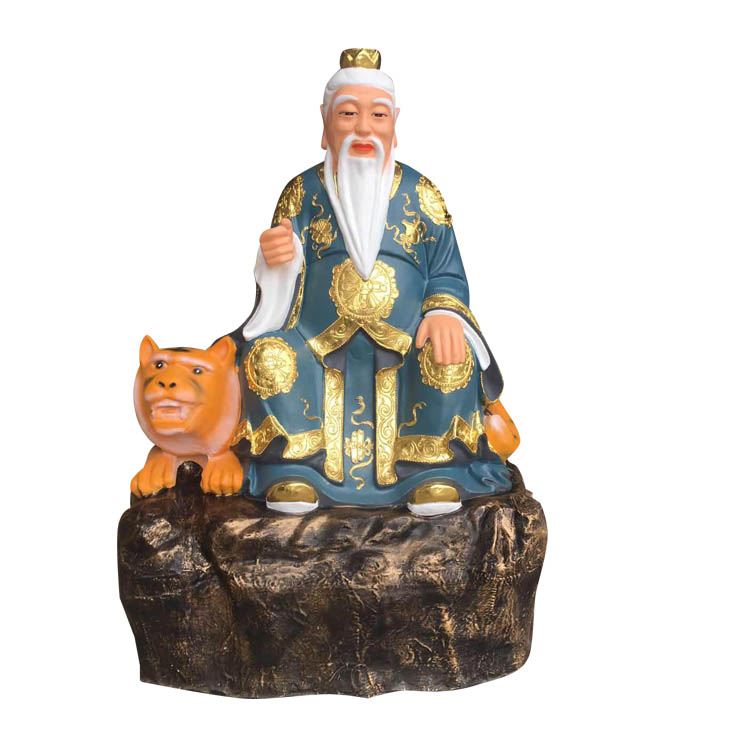 骑虎山神木质雕像厂家石雕骑虎山神像价格