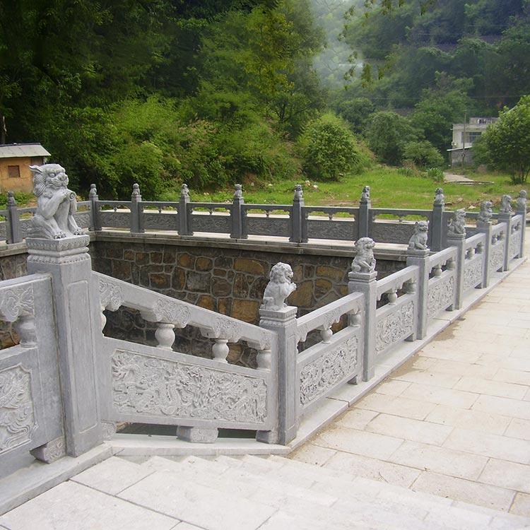 复旦大学升旗台石栏杆 仿古雕花石雕栏板石栏杆 上门安装