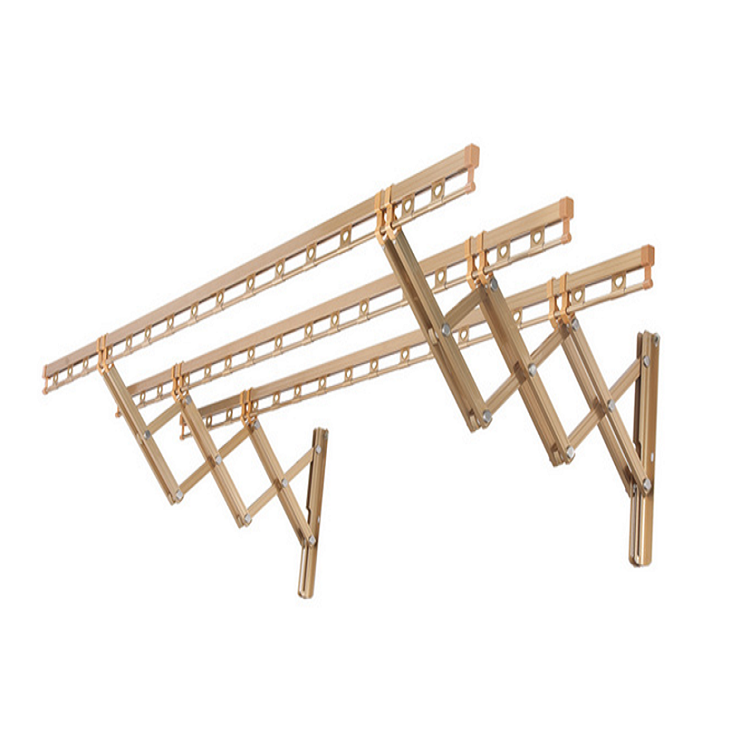 阳台室外铝合金伸缩晾衣架 户外推拉晾衣杆工程 盼盼窗外折叠晾衣架