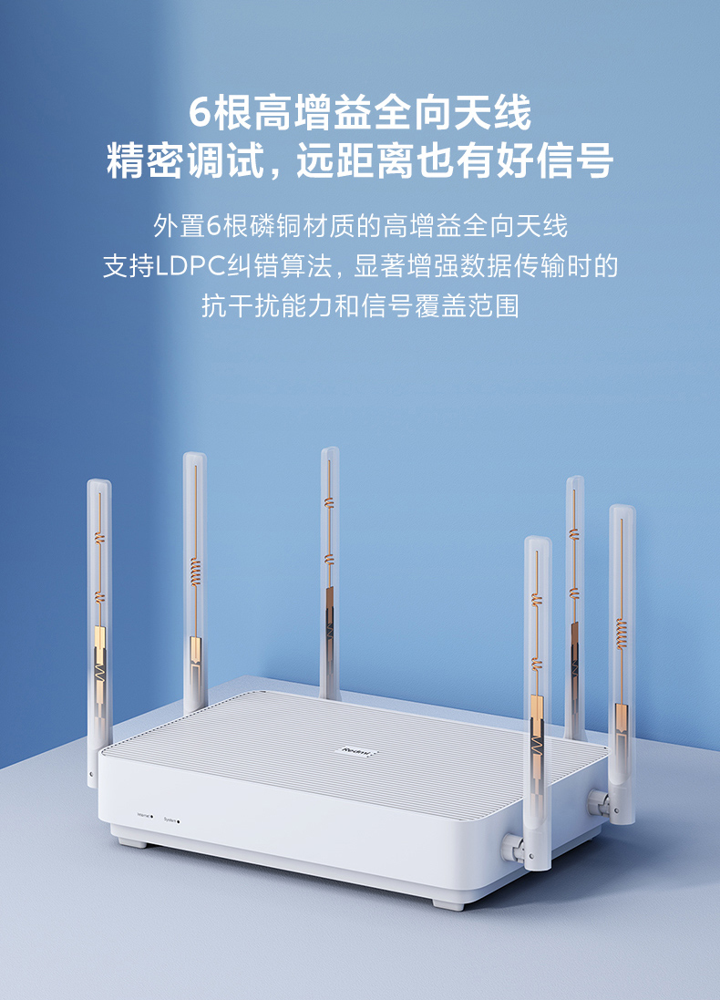 小米路由器ax6 千兆端口3000m高通6核大户型redmi红米无线5g双频高速