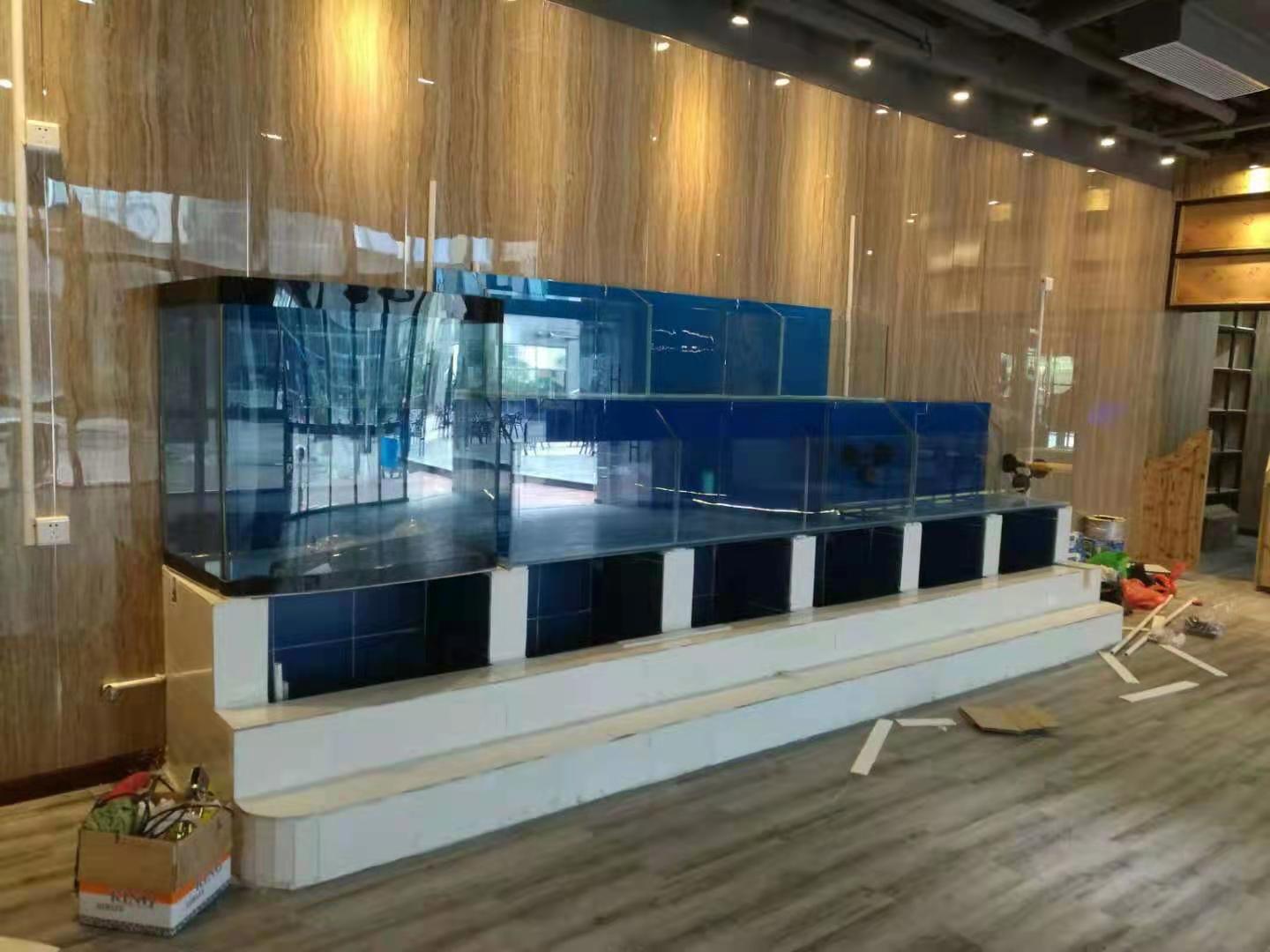 深圳海鲜池厂家鱼缸海鲜池制作定做美团京东新鲜配送市场海鲜池