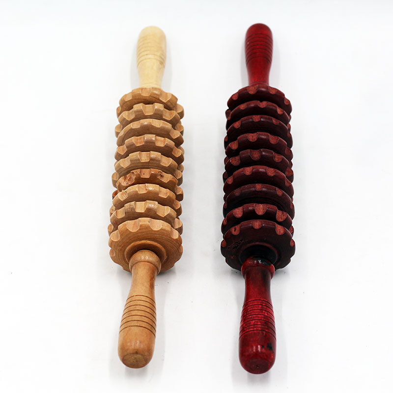 新款肚子按摩轮木制肚皮九轮背部按摩器材背部滚轮按摩器礼品批发