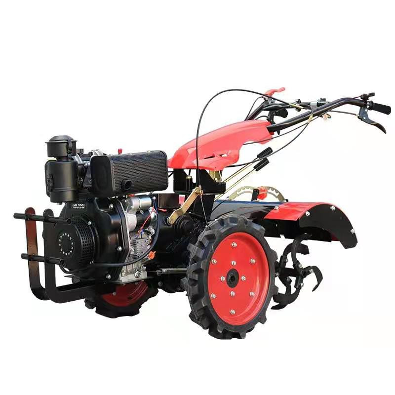 柴油四驱电启动微耕机 大直连齿轮传动旋耕机 自走式四驱微耕机