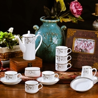景德镇陶瓷咖啡杯套装 金边欧式骨瓷咖啡杯碟 杯碟下午茶茶咖具