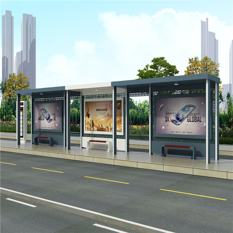 候车亭仿古户外公交站台制作批发城市候车亭厂家公交站牌