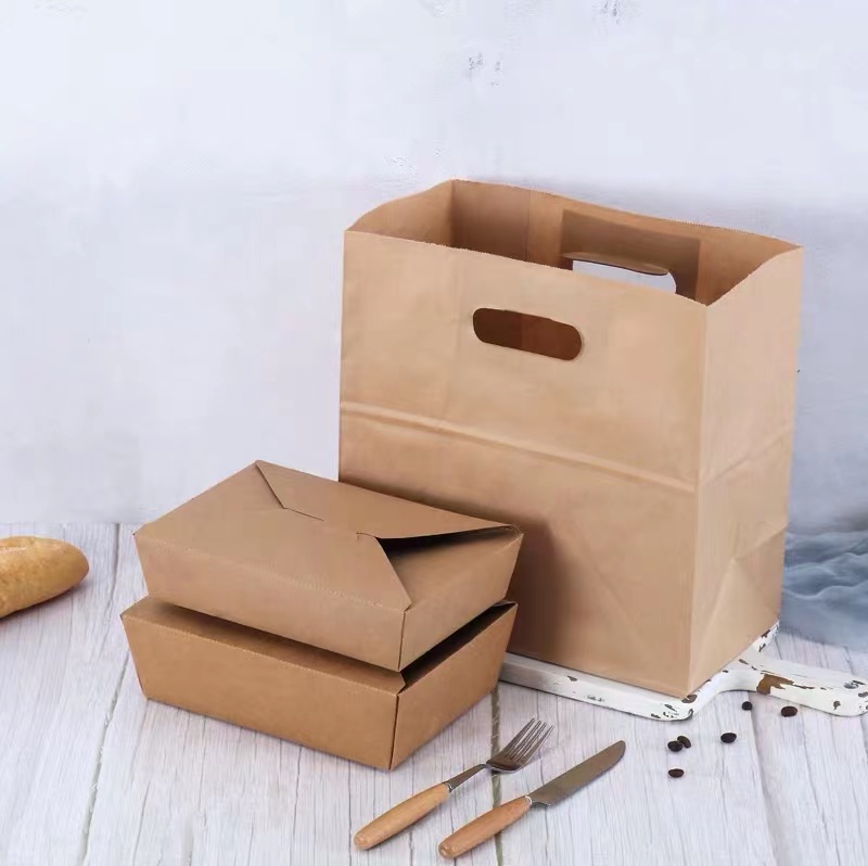 外卖包装 牛皮纸打包袋 牛皮纸手提袋