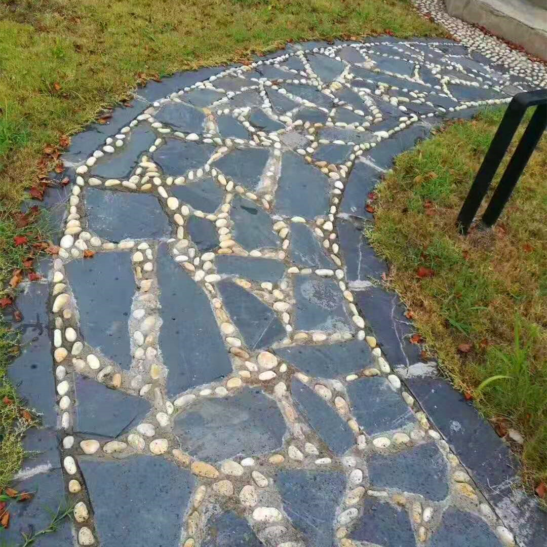 青石板碎拼石一平方价钱材质坚硬不退色