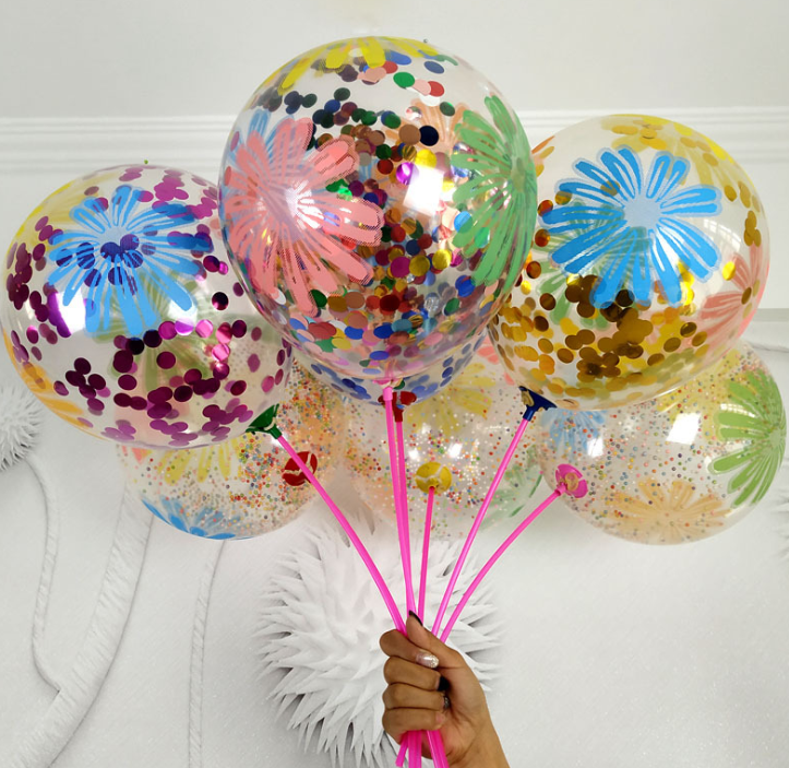彩花朵气球批发儿童玩具卡通网红气球地推扫码吸粉引流小礼品包邮