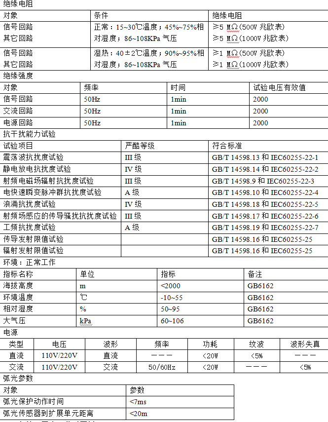 安科瑞ARB5系列弧光保护装置