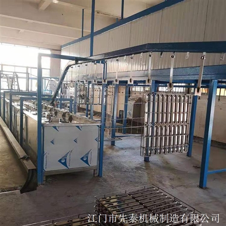 悬挂链式超声波自动清洗设备 不锈钢锅表面处理清洗线