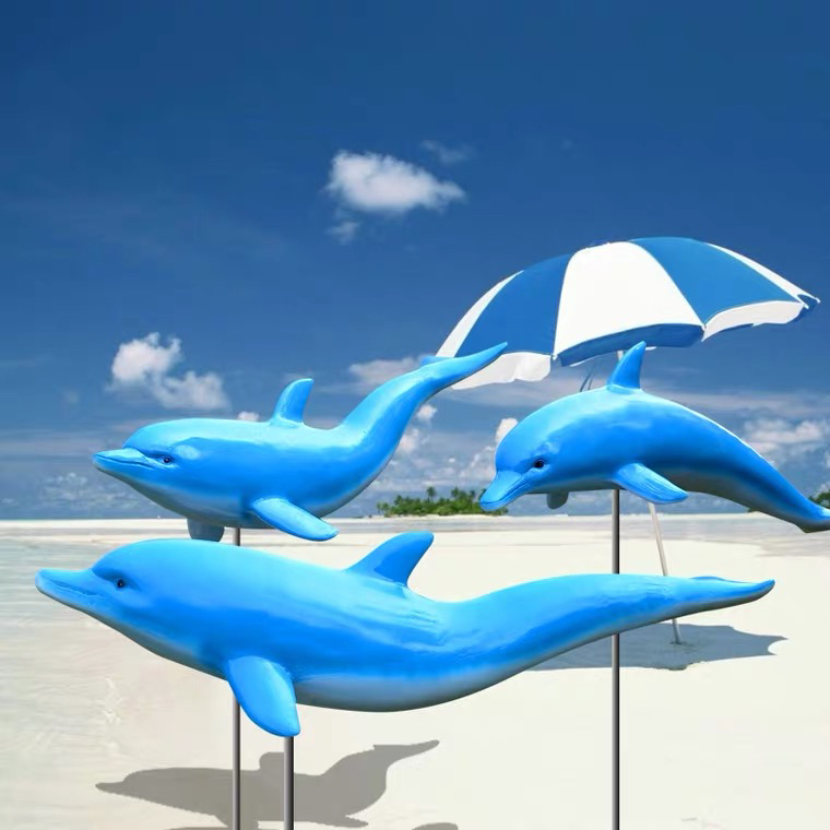 海洋动物小品沙滩鲸鱼雕塑玻璃钢鲸鱼雕塑摆件
