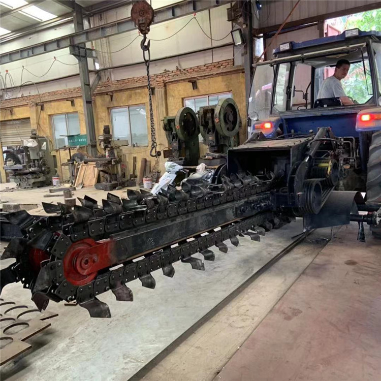 双链条开沟机 拖拉机带大爬链土壤挖沟机