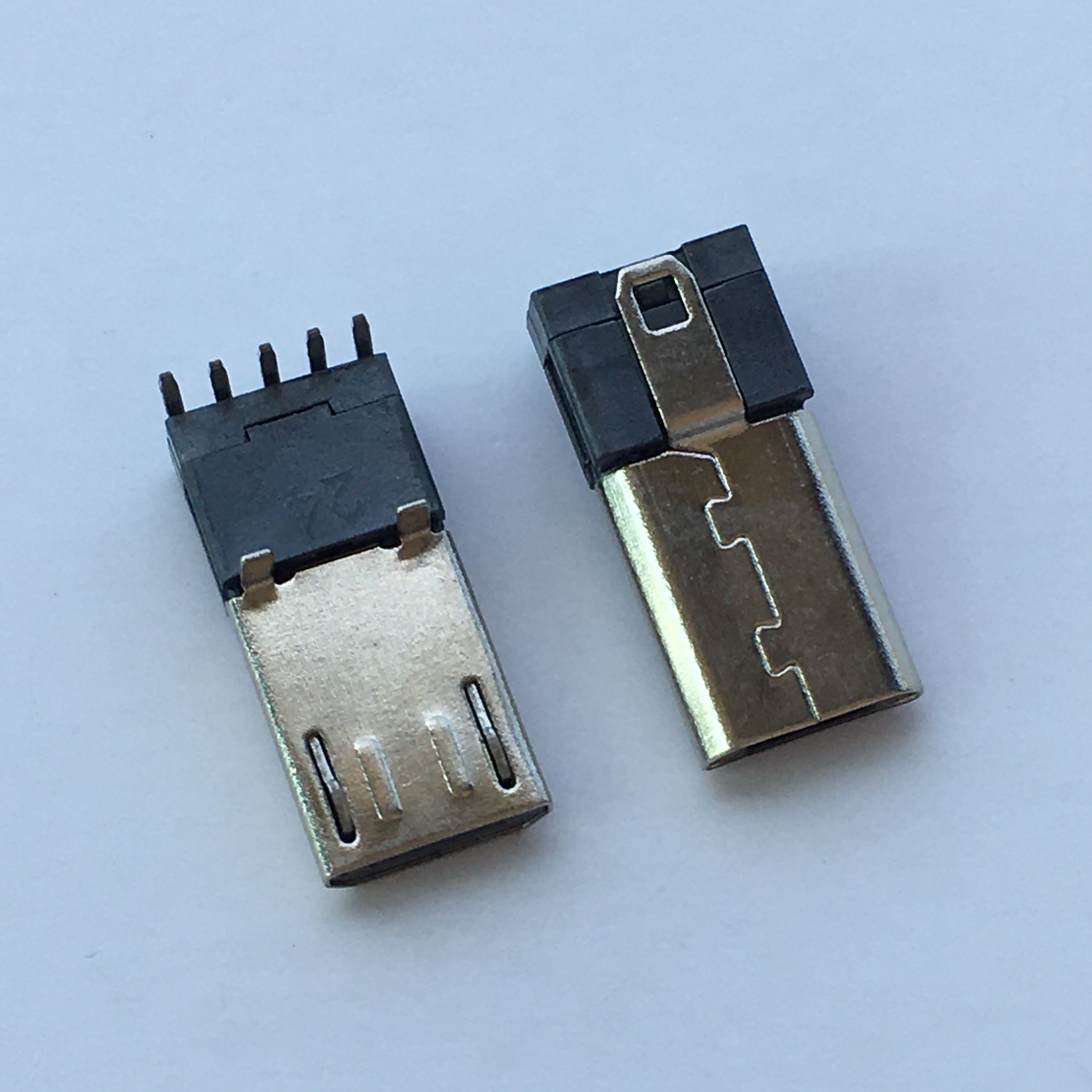 microusb5p公頭90度臥式插板前五後五加長