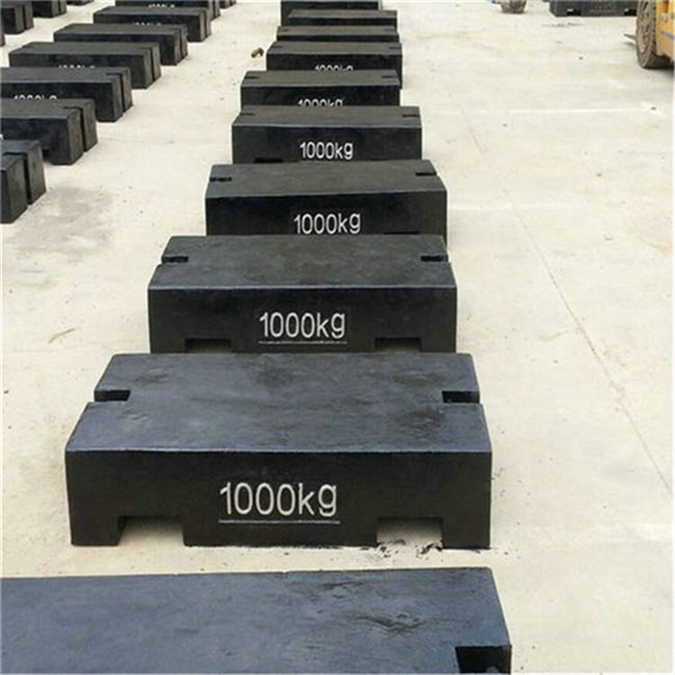 广西1吨标准铸铁砝码厂家 1000kg配重砝码M1等级叉吊两用砝码