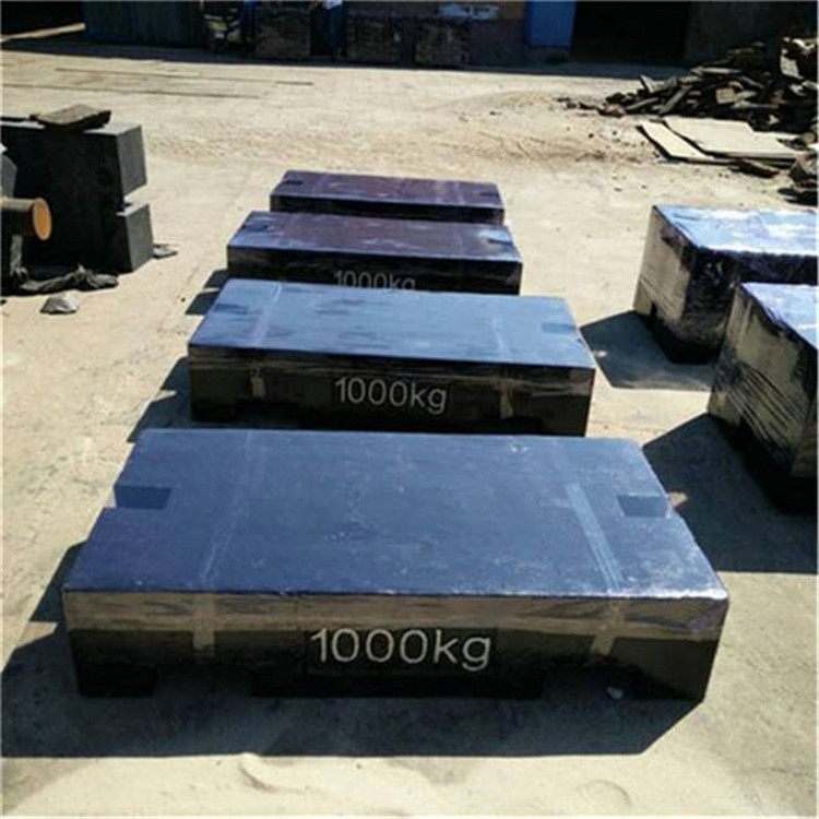 香河明超砝码M1等级铸铁1000kg标准砝码 1吨平板方型法码供应