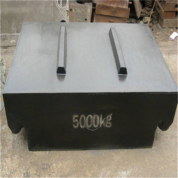 5吨铸铁砝码 5000kg标准砝码 长沙5T平板方型配重砝码生产供应