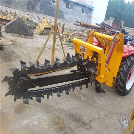 开沟机拖拉机悬挂式圆盘路面开槽机链条农田挖沟机