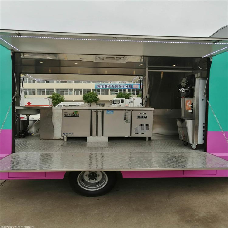凉茶养生茶售卖车 油炸食品小餐车