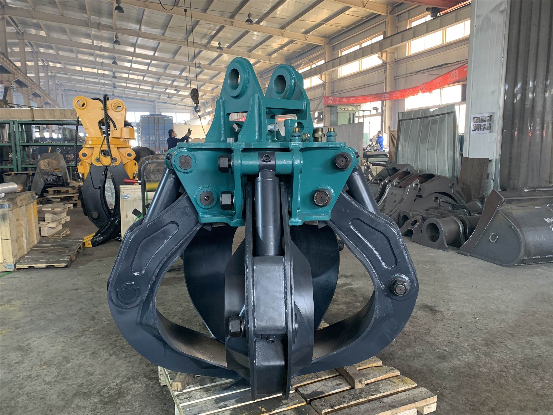 定制150勾机前端抓具梅花抓斗 江土莲花抓 360度旋转莲花抓