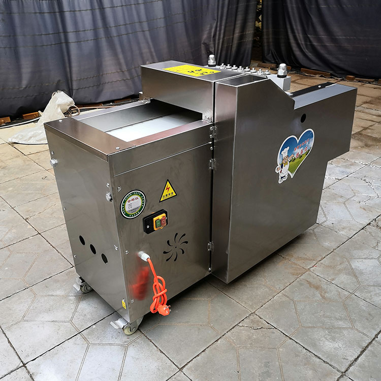 全自动剁鸡块机机器特点:1,切鸡块机的工作为全自动模式.