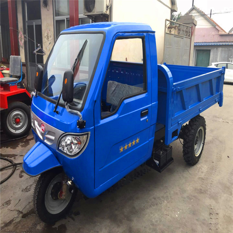 厂家销售农用柴油载重三轮车大马力爬山载重王液压自卸翻斗车