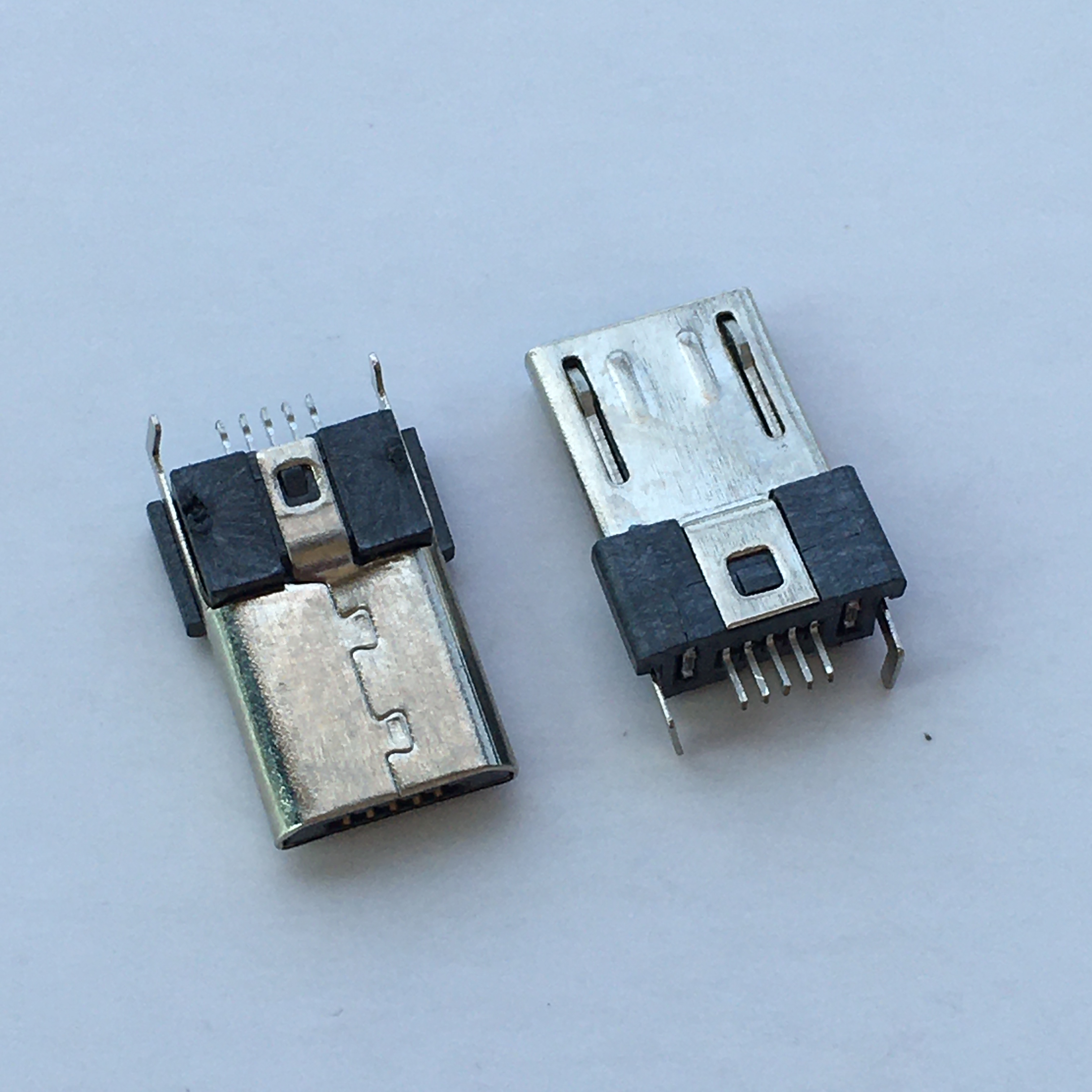 microusb5p公頭雙面插焊線式帶pcb板